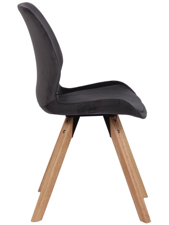 Cadeira de veludo Luna, cinza escuro