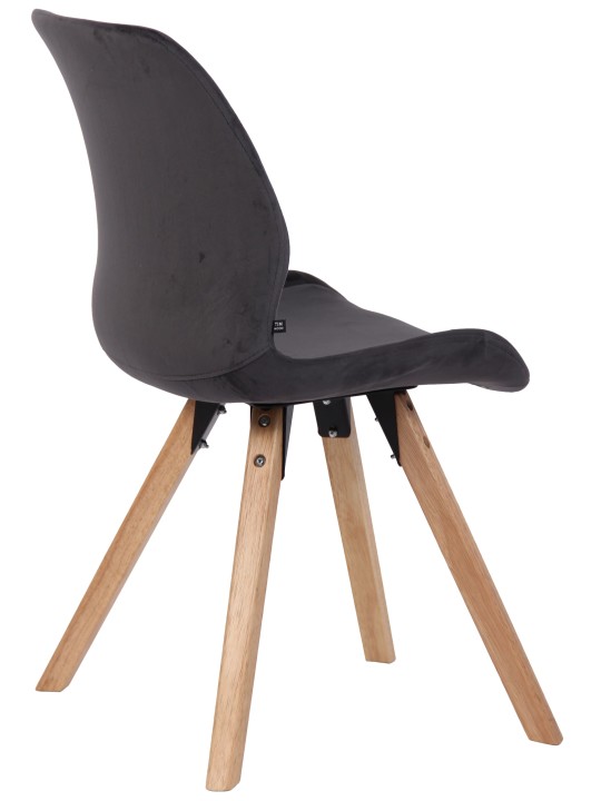 Cadeira de veludo Luna, cinza escuro