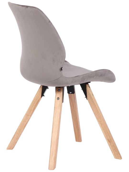 Cadeira de veludo Luna, cinza