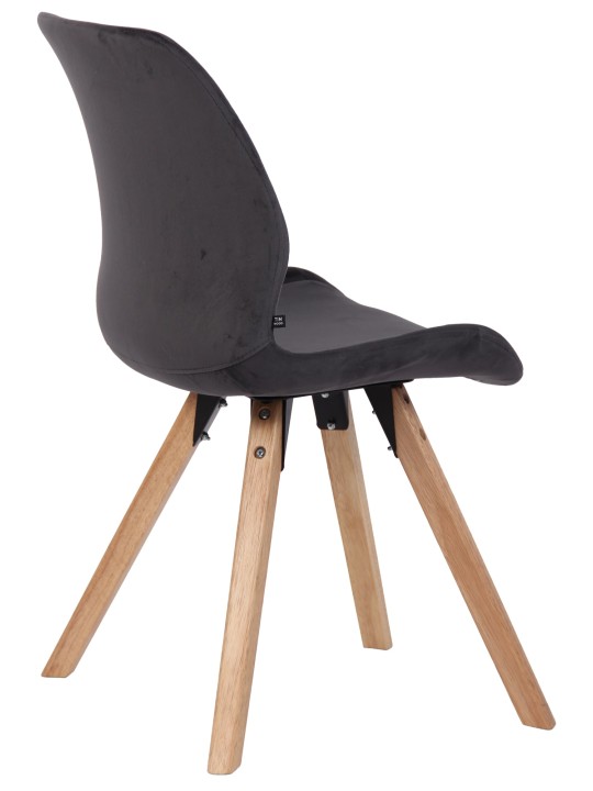 Conjunto de 2 cadeiras Luna veludo, cinza escuro