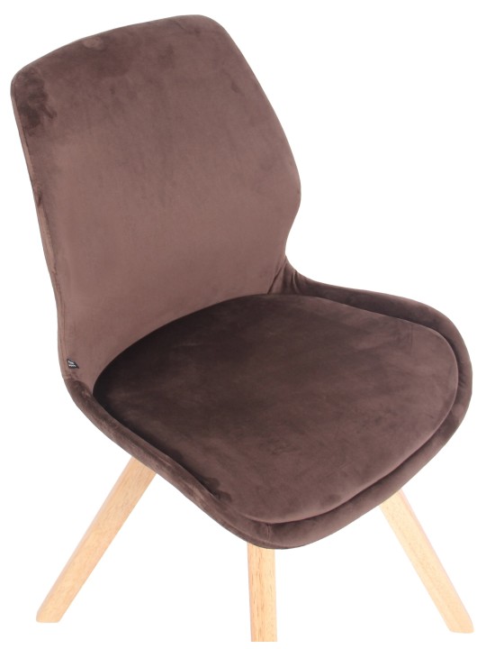 Conjunto de 2 cadeiras Luna veludo, castanho