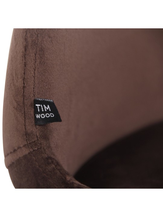 Conjunto de 2 cadeiras Luna veludo, castanho