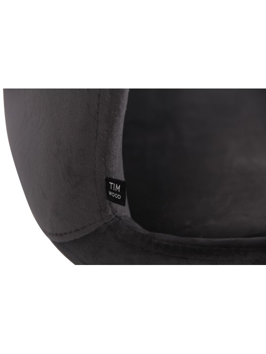 Conjunto de 4 cadeiras Luna veludo, cinza escuro