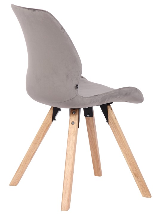 Conjunto de 4 cadeiras Luna veludo, cinza Conjunto de 4 cadeiras Luna veludo, cinza