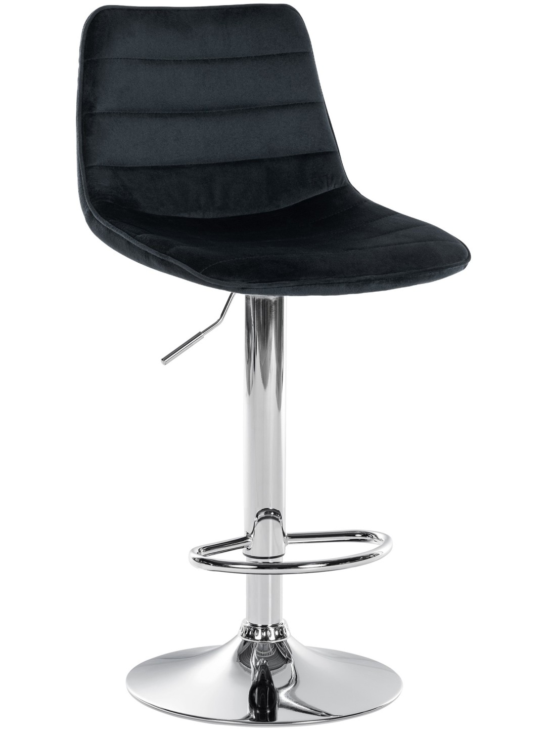 Banqueta alta Lex veludo cromado, preto