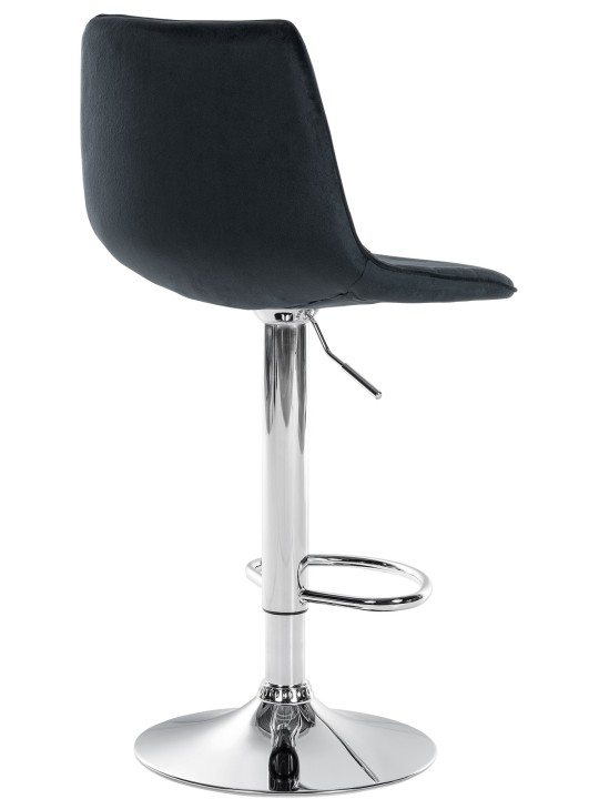 Banqueta alta Lex veludo cromado, preto