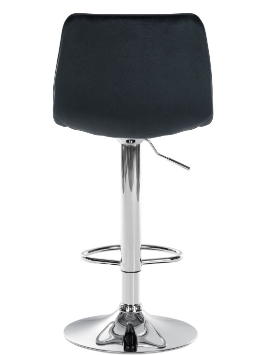 Banqueta alta Lex veludo cromado, preto