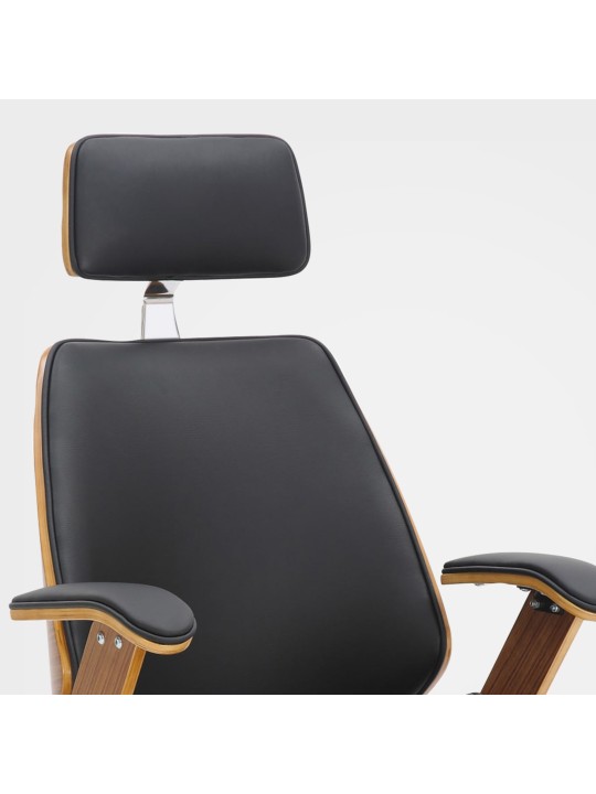 Cadeira de escritório de couro sintético Chicago, nogueira/preto