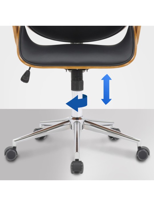 Cadeira de escritório de couro sintético Chicago, nogueira/preto