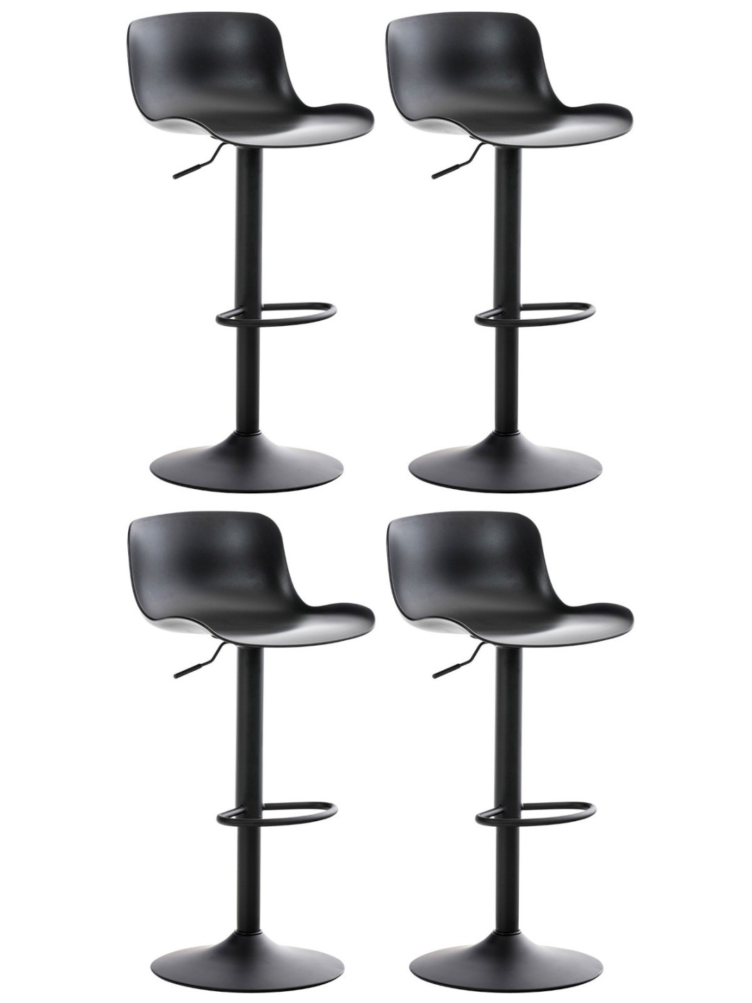 Conjunto de 4 bancos altos Almada, preto