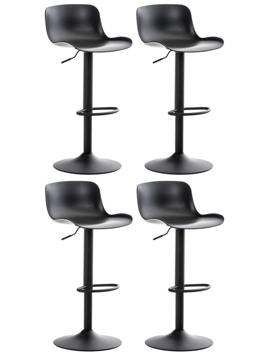 Conjunto de 4 bancos altos Almada, preto