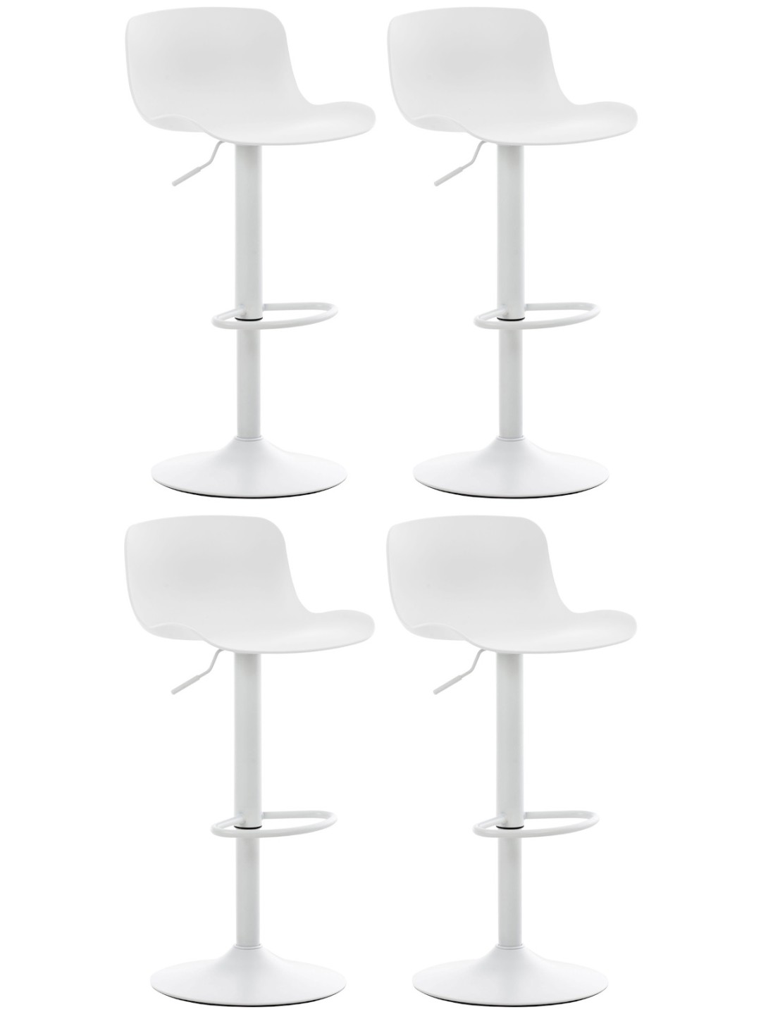 Conjunto de 4 bancos altos Almada, branco