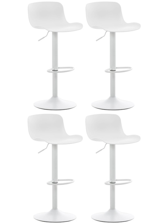 Conjunto de 4 bancos altos Almada, branco