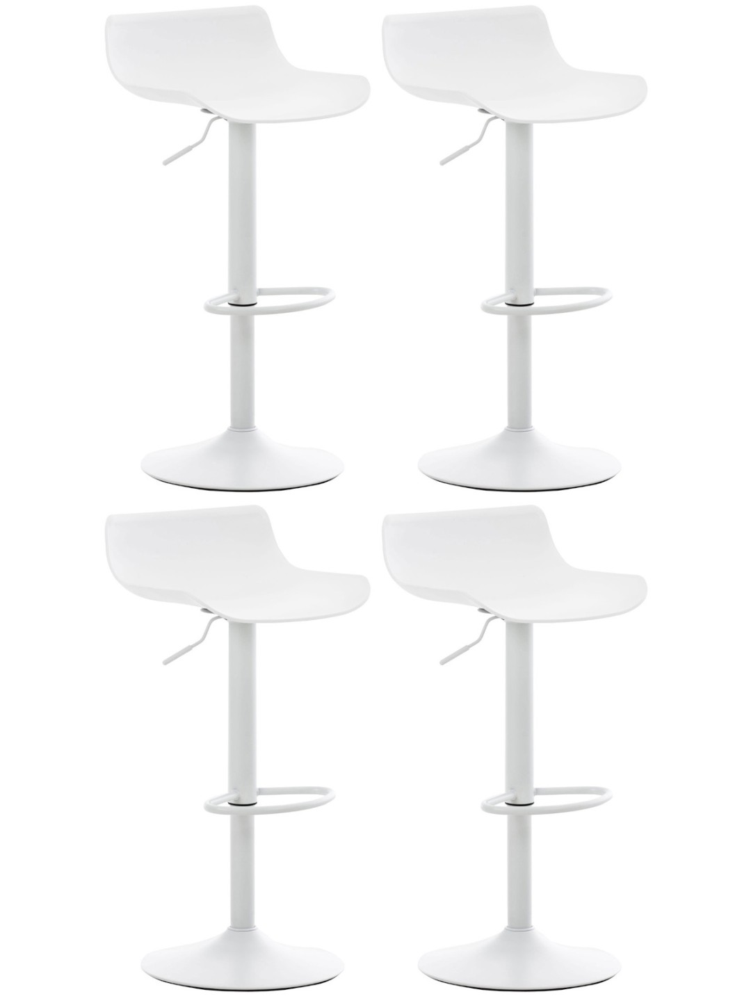 Conjunto de 4 bancos altos Aveiro, branco