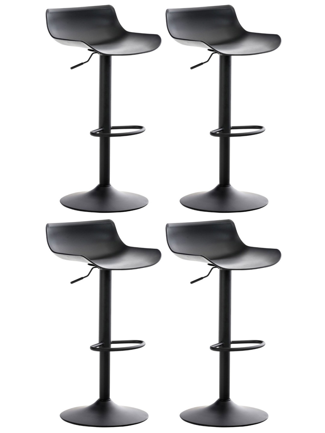 Conjunto de 4 bancos altos Aveiro, preto