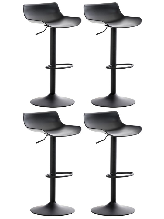 Conjunto de 4 bancos altos Aveiro, preto