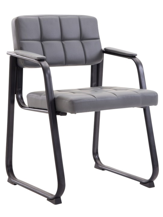Conjunto de 2 cadeiras para visitantes em couro sintético Canada B, cinza