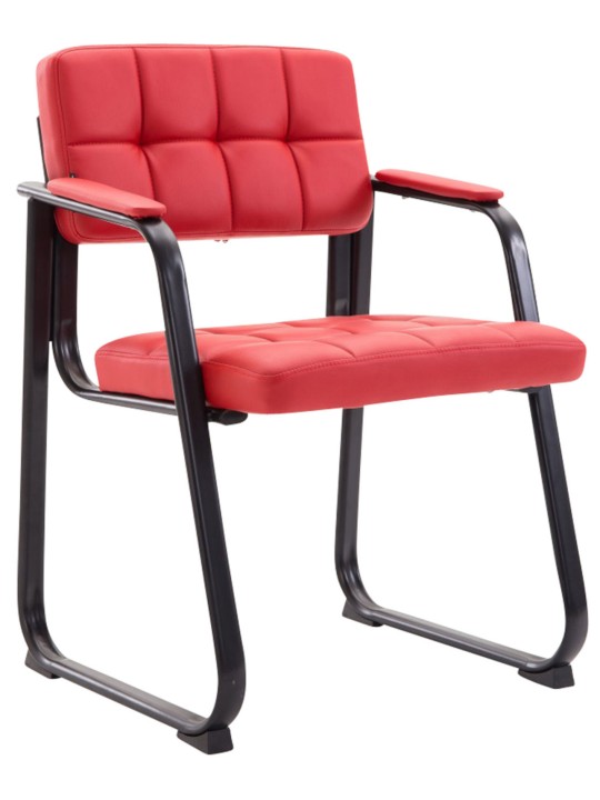 Conjunto de 2 cadeiras para visitantes em couro sintético Canada B, vermelho