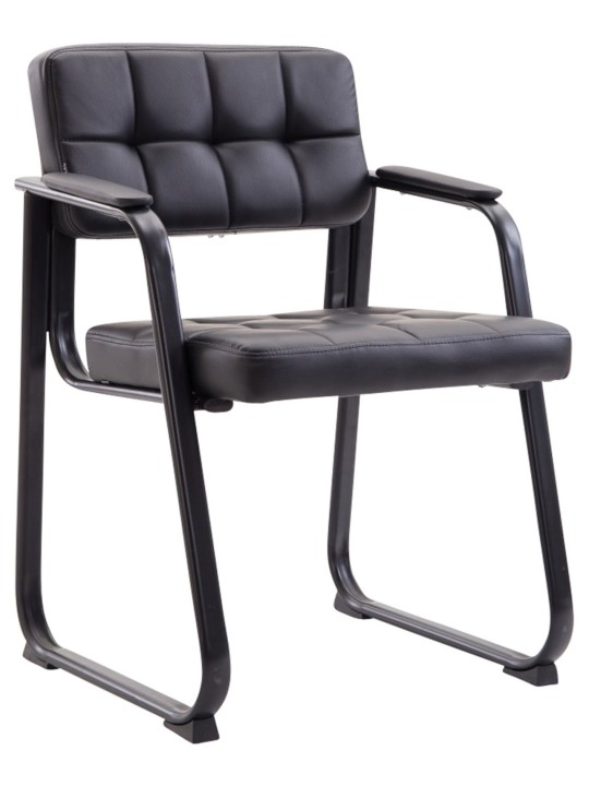 Conjunto de 2 cadeiras para visitantes em couro sintético Canada B, preto Conjunto de 2 cadeiras para visitantes em couro sintético Canada B, preto