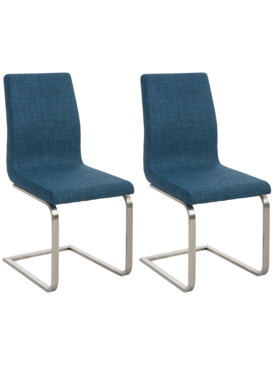 Conjunto de 2 cadeiras para sala de jantar tecido Belfort, azul