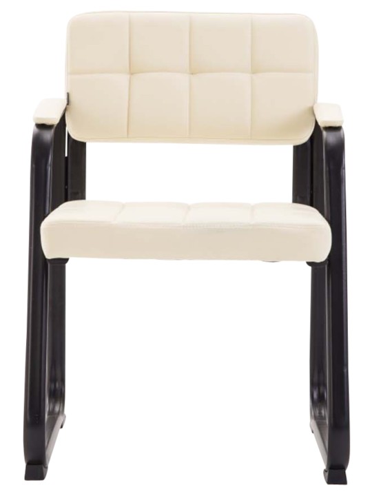 Conjunto de 2 cadeiras para visitantes em couro sintético Canada B, creme