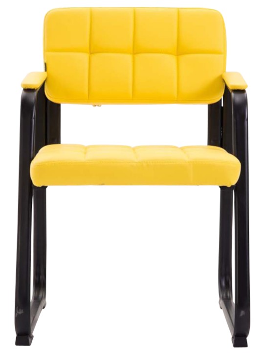 Conjunto de 2 cadeiras para visitantes em couro sintético Canada B, amarelo