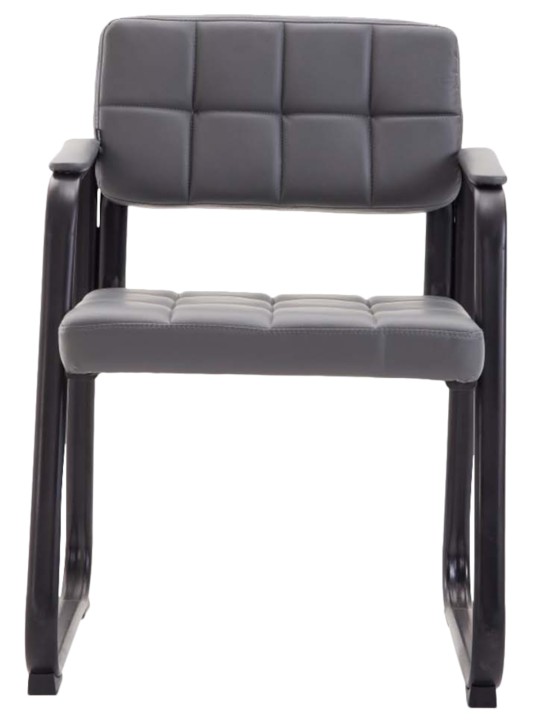 Conjunto de 2 cadeiras para visitantes em couro sintético Canada B, cinza