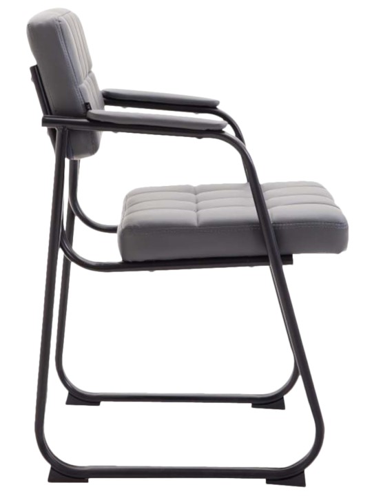 Conjunto de 2 cadeiras para visitantes em couro sintético Canada B, cinza