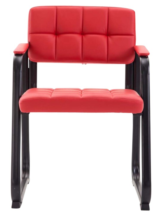 Conjunto de 2 cadeiras para visitantes em couro sintético Canada B, vermelho