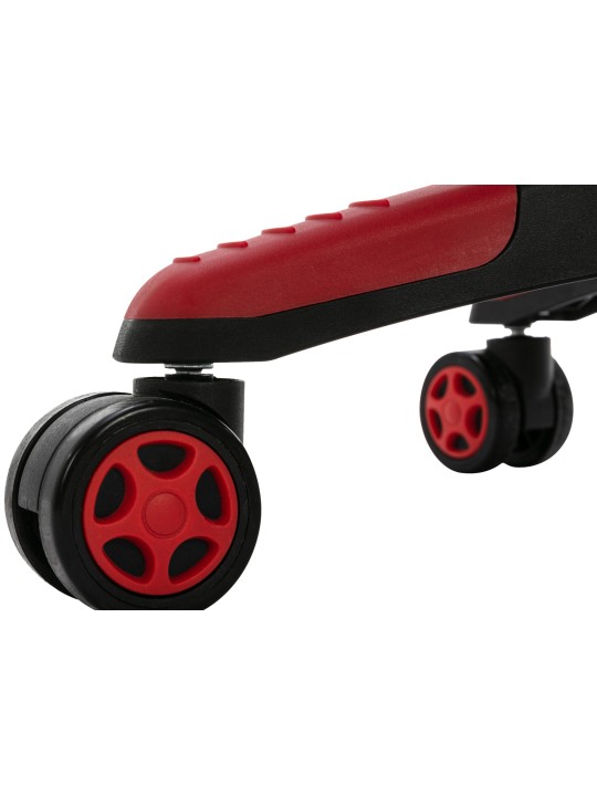 Cadeira de escritório Clovis couro sintético, preto/vermelho