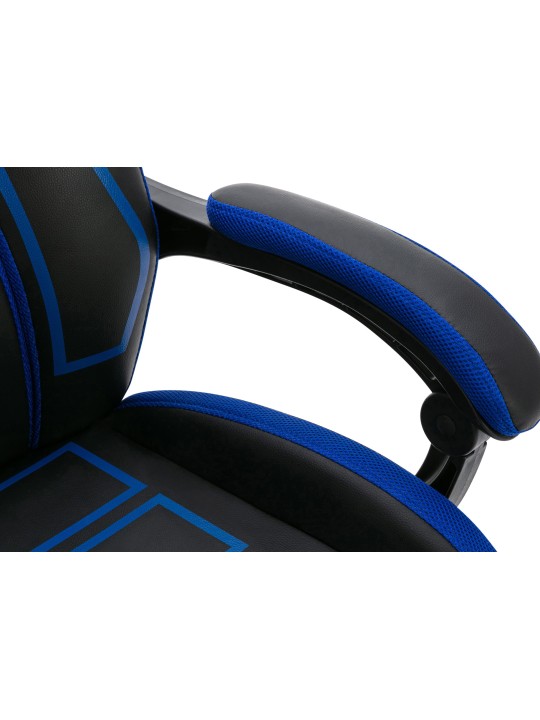 Cadeira de escritório Clovis couro sintético, preto/azul