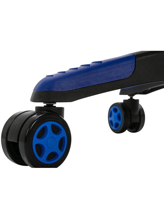 Cadeira de escritório Clovis couro sintético, preto/azul