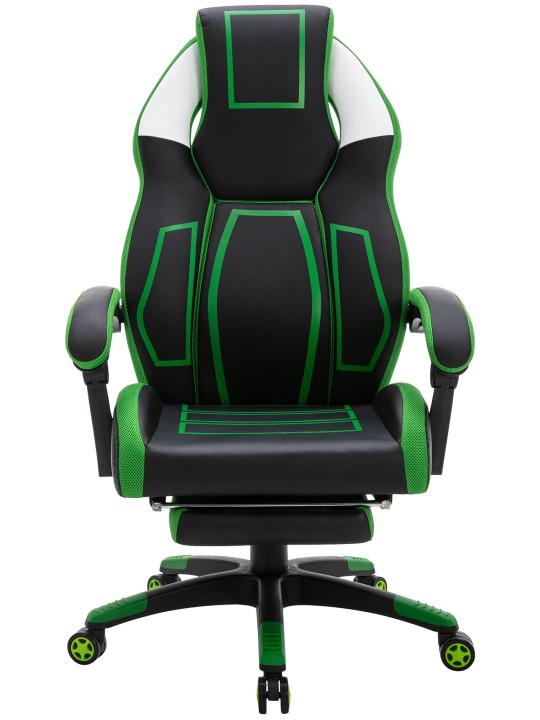 Cadeira de escritório Clovis couro sintético, preto/verde Cadeira de escritório Clovis couro sintético, preto/verde