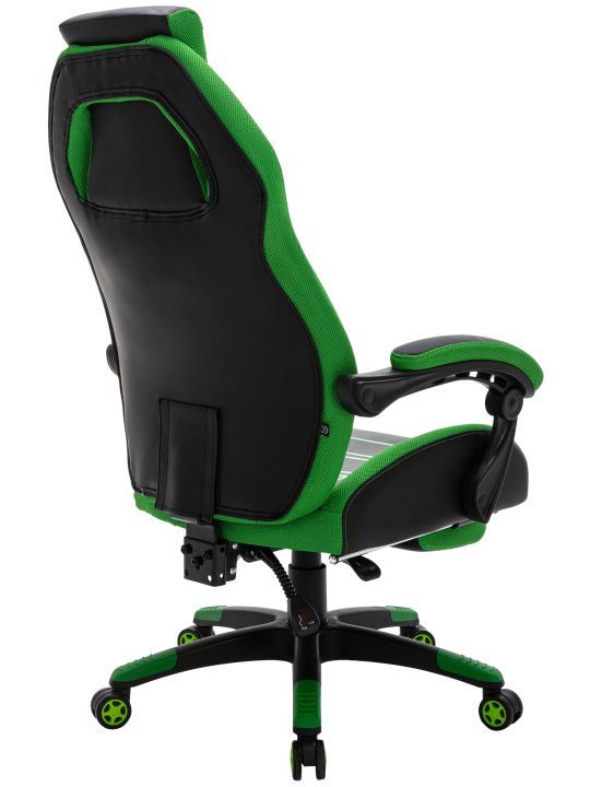 Cadeira de escritório Clovis couro sintético, preto/verde Cadeira de escritório Clovis couro sintético, preto/verde