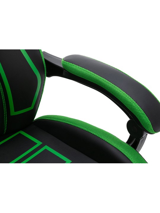 Cadeira de escritório Clovis couro sintético, preto/verde Cadeira de escritório Clovis couro sintético, preto/verde