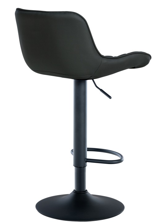 Banqueta alta Minosa couro sintético, preto