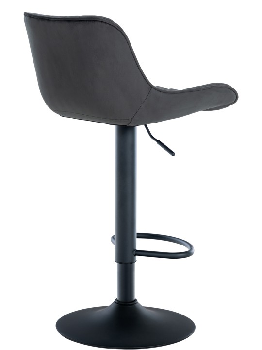 Banqueta alta veludo Minosa, preto