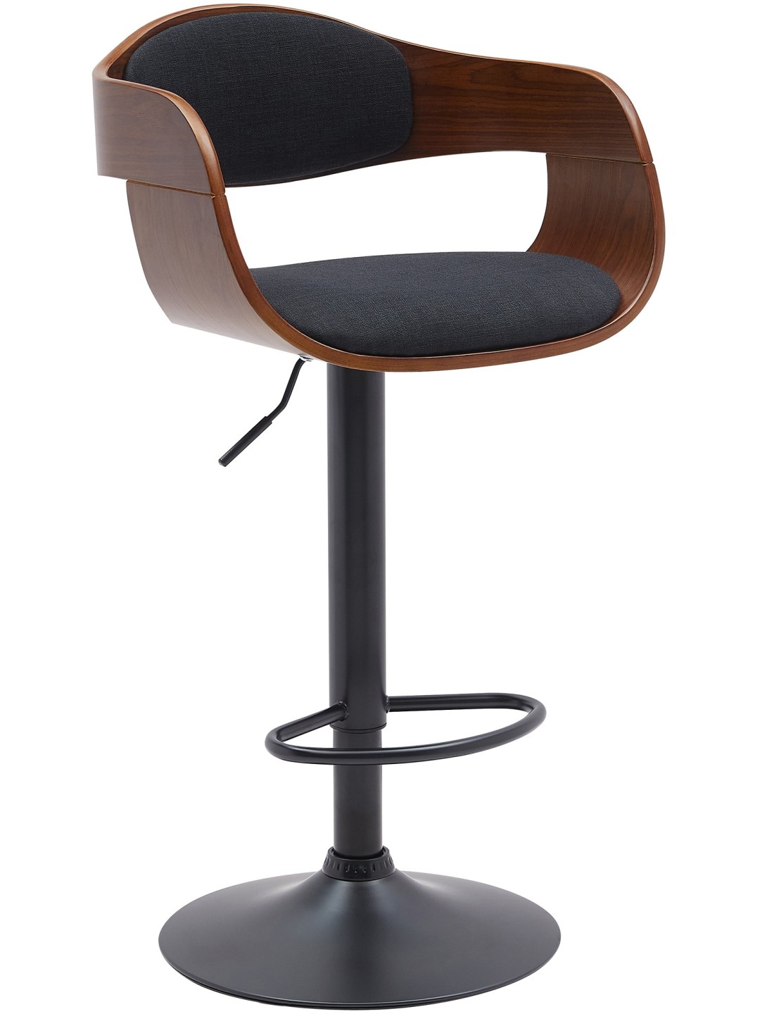 Banqueta alta Kingston B tecido, nogueira/preto