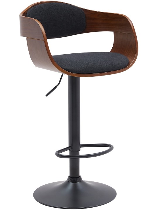 Banqueta alta Kingston B tecido, nogueira/preto