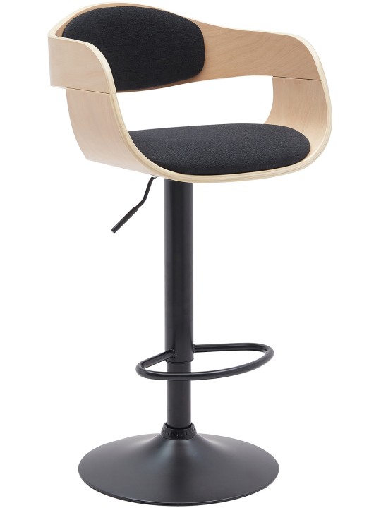 Banqueta alta Kingston B tecido, natural/preto