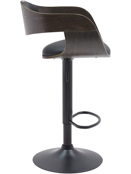 Banqueta alta Kingston B couro sintético, preto/cinza