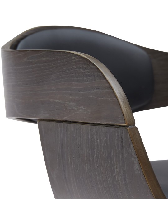 Banqueta alta Kingston B couro sintético, preto/cinza