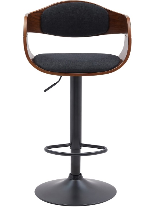 Banqueta alta Kingston B tecido, nogueira/preto