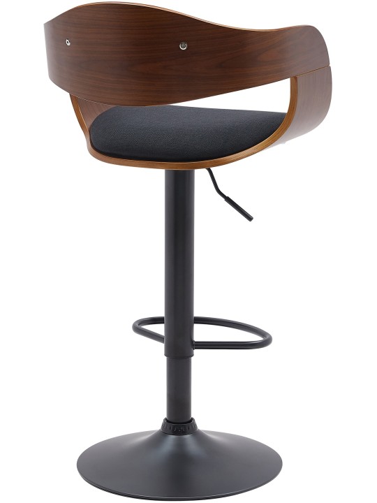 Banqueta alta Kingston B tecido, nogueira/preto