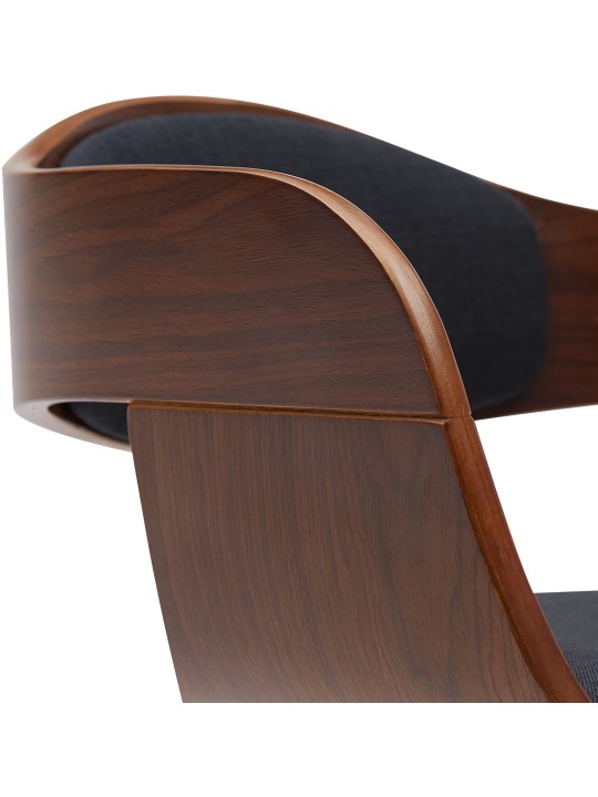 Banqueta alta Kingston B tecido, nogueira/preto