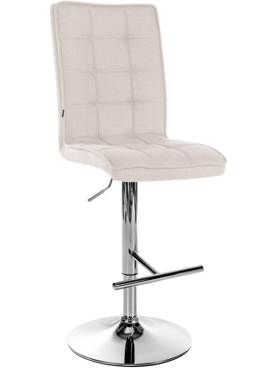 Banqueta alta Peking V2 tecido cromado, creme
