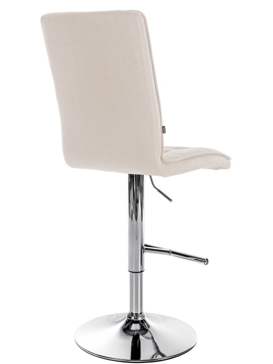 Banqueta alta Peking V2 tecido cromado, creme