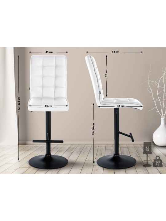 Banqueta alta Peking V2 couro artificial, branco Banqueta alta Peking V2 couro artificial, branco