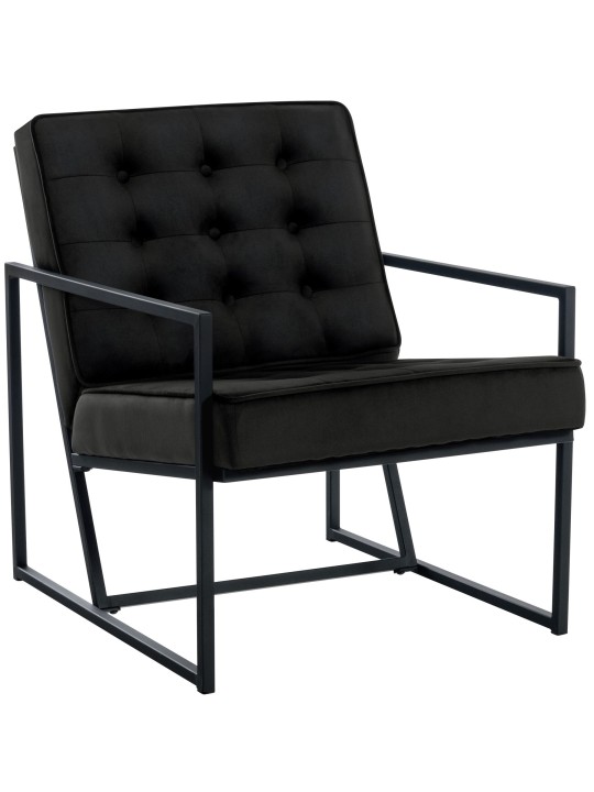 Espreguiçadeira Avon veludo, preto