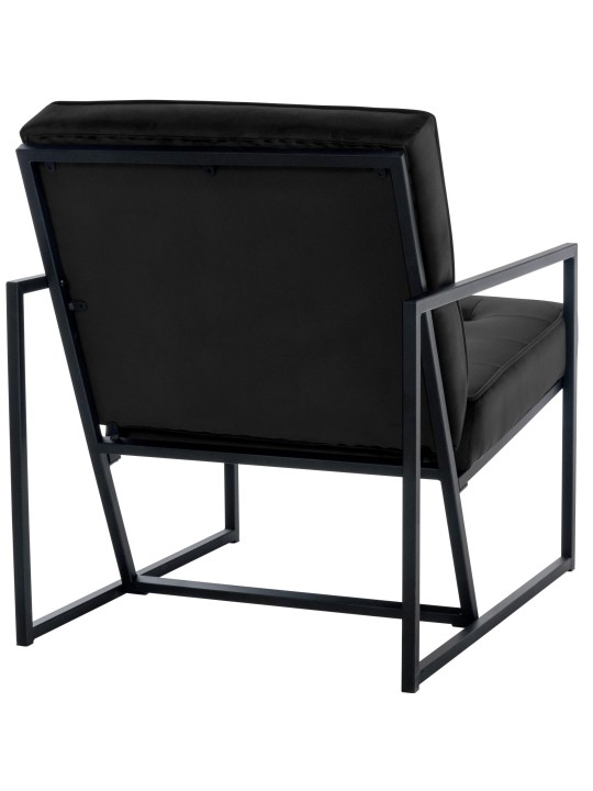 Espreguiçadeira Avon veludo, preto